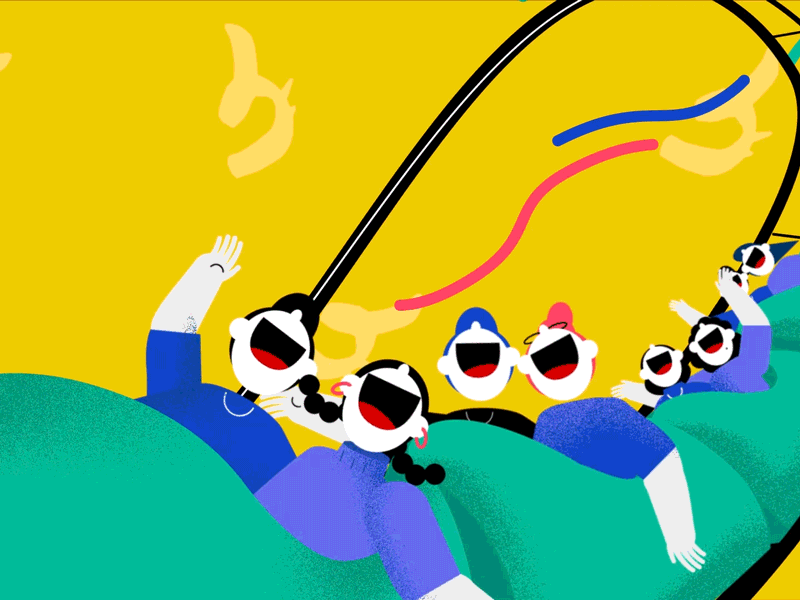 Run ride roller coaster animation animation design car character characterdesign design funfair funride graphic design illustration motion motion animation motion graphics roller coaster train