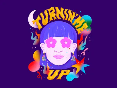 Turnin' Me Up brazil flower illustration lettering music woman