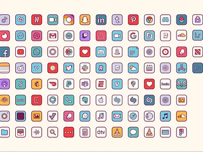 iOS 14 Retro Home Screen Icons 3d design flat icon illustration ios ui