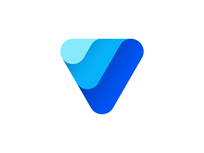 V mark aqua design icon logo mark minimalism v water wave