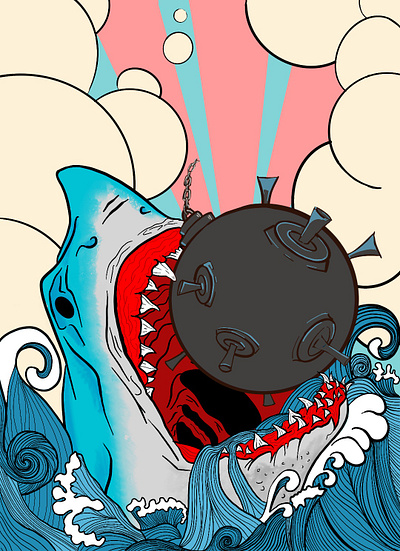 Shark 2d art cartoon design illustration shark