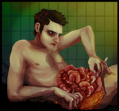 Troom Troom LiVehacks blood gore illustration tw