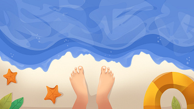 Beautiful beach view animation art beach branding design flat flatdesign graphic design icon illustration logo motion graphics ui vector view