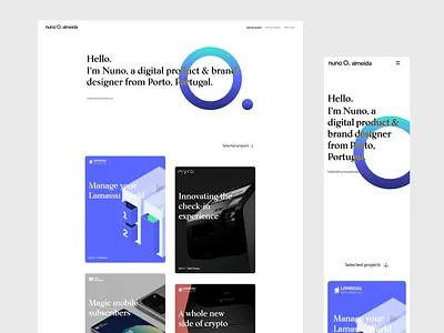 Personal Website - Nuno O. Almeida animation branding design freelance gradient graphic design hero homepage illustration personal website portfolio product design ui ux