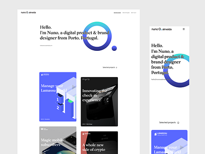 Personal Website - Nuno O. Almeida animation branding design freelance gradient graphic design hero homepage illustration personal website portfolio product design ui ux