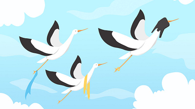 Poor pelicans fly with trash animation art branding design flat flatdesign graphic design icon illustration motion graphics vector