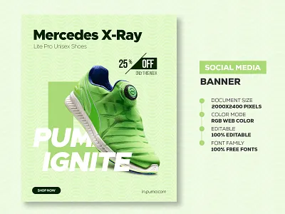 Mercedes X-Ray - Social Media Banner Template design shoe banner shoe banner templete shoe design shoes shoes banner design social media banner social media banner design social media banner design ideas social media banner design size social media banner pack free social media banner template social media posts and banners