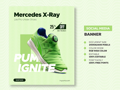 Mercedes X-Ray - Social Media Banner Template design shoe banner shoe banner templete shoe design shoes shoes banner design social media banner social media banner design social media banner design ideas social media banner design size social media banner pack free social media banner template social media posts and banners