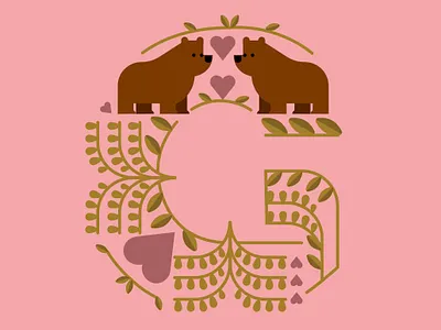 Initials ai botanical design folk geometrical illustration logo midcentury vector