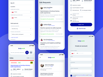 truly.work – Mobile app app app design application hiring interface jobs mobile mobile design poland product app product design ui design ux design