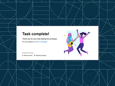 Task complete! slide user testing