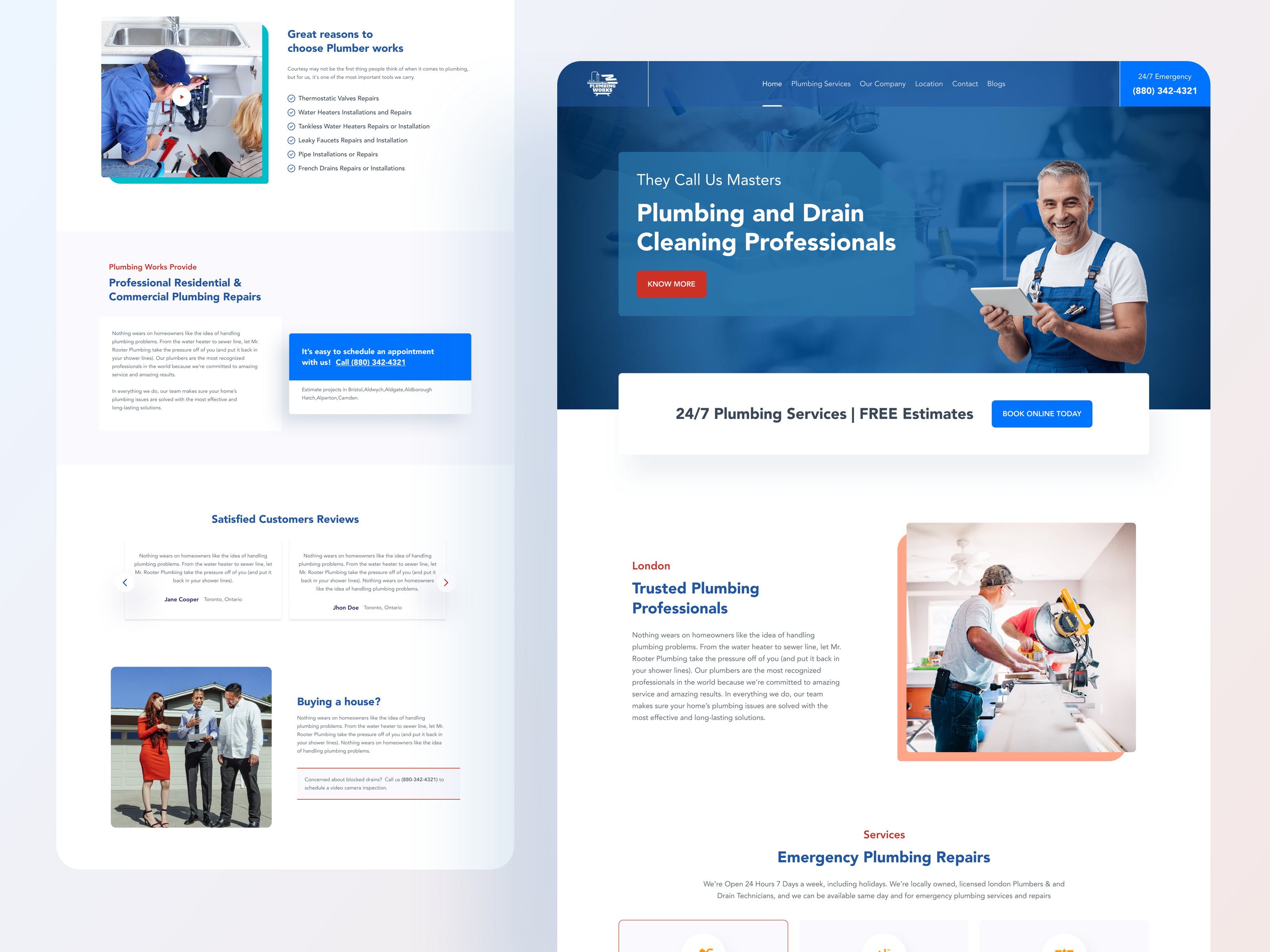 Example of Plumbing Company Website