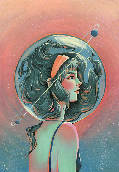 Stellar concept art gouache illustration painting traditional art