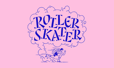 Roller Skater everpress illustration lettering letters quad roller skating stencil t shirt type typophrenic valentina casali