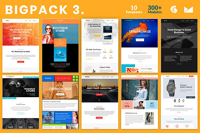 BigPack 3 Email-Template Bundle branding design illustration