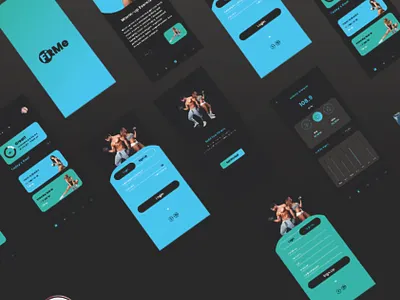 FitMe Fitness App animation brand profile creative design figma illustration landing page logo photoshop ui ux