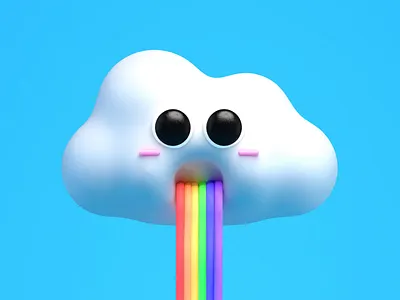 Rainbow 3d 3d animation 3d artist 3d illustration 3d render aftereffects animation blender c4d cinema4d cloud colorful cool happy illustration kawaii motion graphics rainbow render