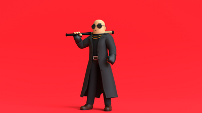 Minimal Gangstar 3D Cartoon Character 3d 3dart animation anime art blender branding cartoon character character modeling design graphic design illustration logo man minimal motion graphics render stylized toon