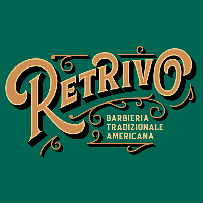 Retrivo Traditional Barber Shop barber barber shop design lettering logo typo typography vector