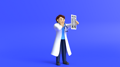 Minimal Doctor 3D Cartoon Character Model. 3d 3dart animation anime branding cartoondoctor characterdesign charactermodeling design doctor doctoranimation graphic design illustration logo toon ui
