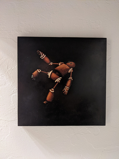 <a href="adrift"></a> art color design oil on wood oil paint oil painting painting robots in space varnish