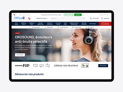 OfficeEasy Website agence communication design desktop dnd ecommerce item magento microphone mobile phone product responsive telecom ui website