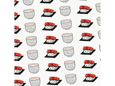 Salmon Rice & Soup dashi food illustration fried tempura illustration japanese food menu illustration pattern rice salmon sashimi seaweed shichimi sous vide sushi