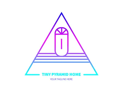 TINY PYRAMID HOME LOGO, PYRAMID LOGO, REALESTATE LOGO apps icon branding creative logo gradient graphic design homesweethome illustration interiordesign logo logo design minimalist logo modern logo pyramid realestate realestateagent realtor startup typography ui web design