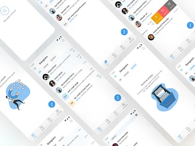 Feed | tada.team (Android) android app chats color design feed google illustration material messager tada ui