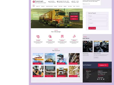 Global Transport Website Design best ui design design graphic design photoshop design transportation web ui ui design ui design project ux