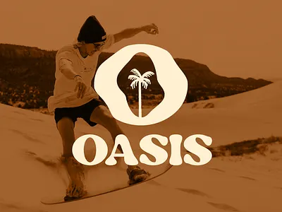 Oasis Sandboarding Logo apparel branding clothing brand desert dune dunes extreme sports hand drawn lifestyle brand logo logo brand oasis sand sandboarding skate skate logo snowboard logo sports brand surf surf logo