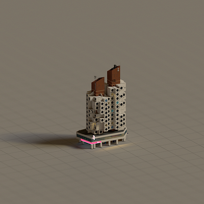 Public Building | Nakagin Capsule Tower 3d architecture building design illustration magicavoxel space voxel