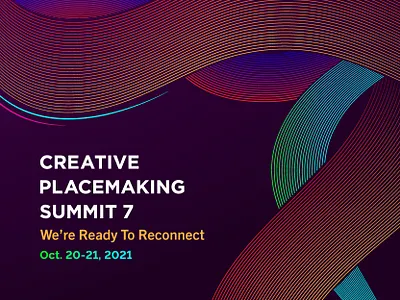 Creative Placemaking Summit 7 arts blend tool branding connect creativity design event gotham gradient illustration illustrator logo minimal multicolor reconnect threads