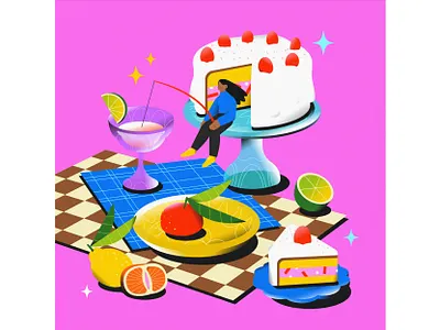 Fishing character design flat food graphic illustration illustrator inspiration life vector