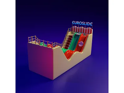 W of Playground Christmas 3D Typography 36 days of type 3d animation b3d blender christmas cute design graphic design lettering low poly motion graphics playground type face ui