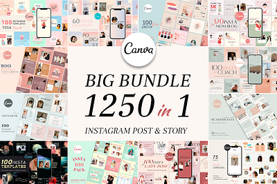 Instagram Templates Bundle | CANVA bundle canva canva template chart coach content creator creative design illustration instagram instagram template online course post design social media template