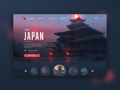 Website Visit Japan 🌸 black blue clean color design figma hero home homepage japan landing landing page landingpage navy pink red sakura ui ux website