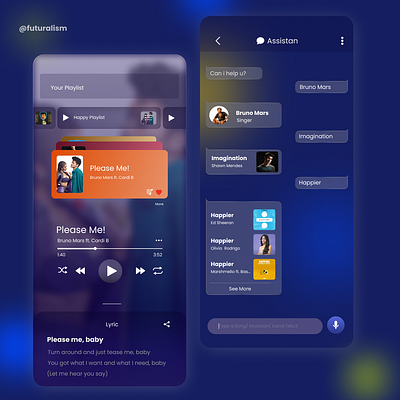 App Music app appmusic app futureui brunomars designer futureui glassmorphism ui uiux uiuxdesign designer uxdesign uiuxdesign designer