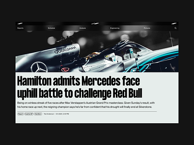 107 - Editorial/Home editorial f1 figma formula1 hamilton interaction design interface juszczyk mercedes webdesign