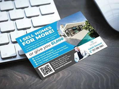 Postcard Design for A Real Estate Agent creative design eddm postcard flyer graphic design house build lot sale postcard design real estate agent postcard real estate postcard