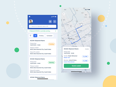 Driver app mobile ui