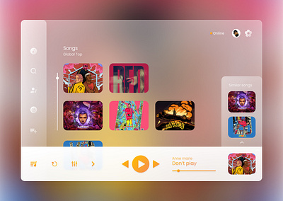 web music app app glass glassmorphism morphism music web