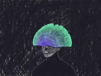 People and plants #3 black color design illustration plant procreate