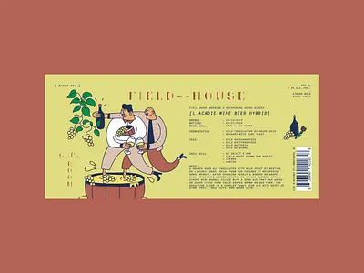 BRRL ROOM L'acadie Wine Beer Hybrid Label aged barrel beer label character illustration wine