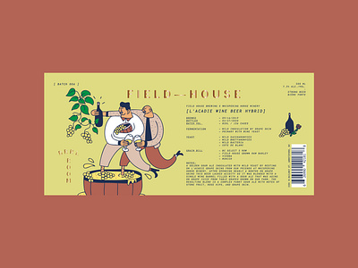 BRRL ROOM L'acadie Wine Beer Hybrid Label aged barrel beer label character illustration wine