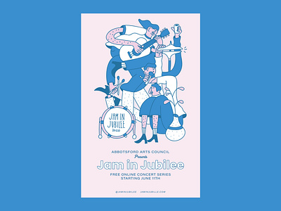 Jam in Jubilee Summer Concert Series - 2020 Poster art band poster character community concert festival poster illustration illustrations local market music poster series summer