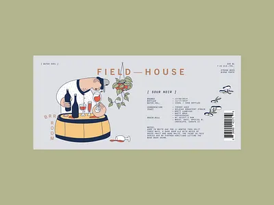 BRRL ROOM Sour Noir beer beer label branding brewery character design illustration illustrations