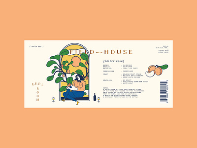 BRRL ROOM Golden Plum Sour beer beer label brewery character design illustration illustrations