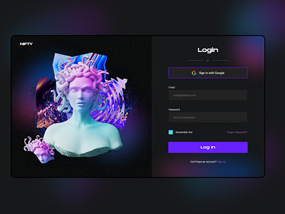 NFT Website Login 3d graphic design nft nft website ui ui design ux web design website