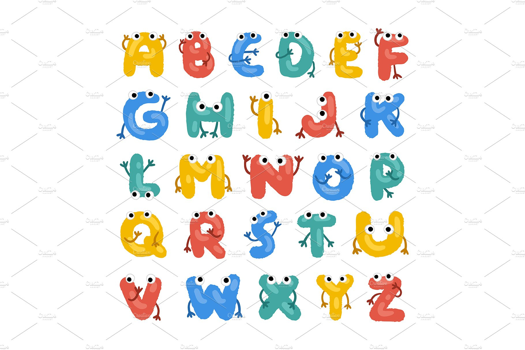 english alphabet with cute face by Bew Wanchai on Dribbble